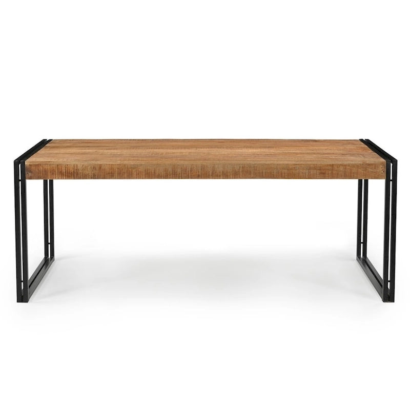 Handmade Reclaimed Mango Wood Dining Table with Iron Legs – India