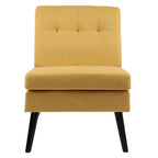 Chaise d'appoint capitonnée en bois massif de style Mid-Century Modern pour salon, séjour