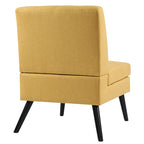 Chaise d'appoint capitonnée en bois massif de style Mid-Century Modern pour salon, séjour