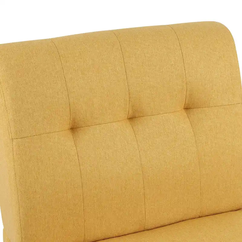 Chaise d'appoint capitonnée en bois massif de style Mid-Century Modern pour salon, séjour