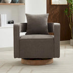 29W Boucle Upholstered Swivel Armchair Single Sofa