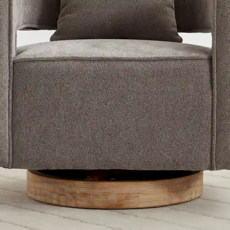 29W Boucle Upholstered Swivel Armchair Single Sofa