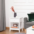 Modern Bedside End Table with Drawer & Storage Shelf – 19.75x13.75x23.5"