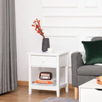 Modern Bedside End Table with Drawer & Storage Shelf – 19.75x13.75x23.5"