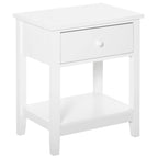 Modern Bedside End Table with Drawer & Storage Shelf – 19.75x13.75x23.5"