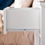 Modern Bedside End Table with Drawer & Storage Shelf – 19.75x13.75x23.5"