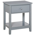 Modern Bedside End Table with Drawer & Storage Shelf – 19.75x13.75x23.5"