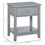 Modern Bedside End Table with Drawer & Storage Shelf – 19.75x13.75x23.5"