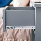Modern Bedside End Table with Drawer & Storage Shelf – 19.75x13.75x23.5"