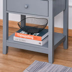 Modern Bedside End Table with Drawer & Storage Shelf – 19.75x13.75x23.5"