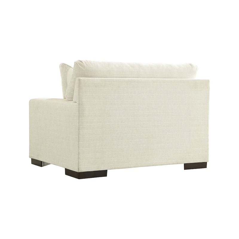 Oversized Accent Chair with Platform Foundation & Reversible Cushions – Neutral