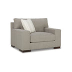 Grand fauteuil d'appoint avec base plateforme et coussins réversibles – Neutre