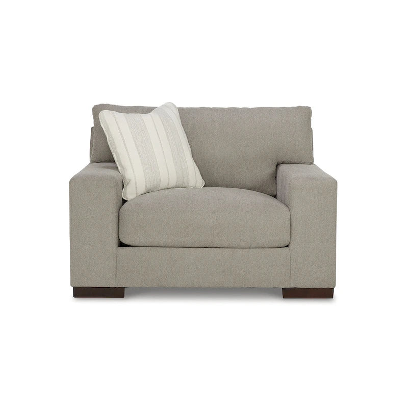 Grand fauteuil d'appoint avec base plateforme et coussins réversibles – Neutre