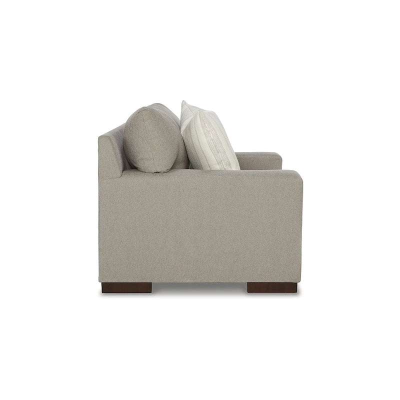 Grand fauteuil d'appoint avec base plateforme et coussins réversibles – Neutre