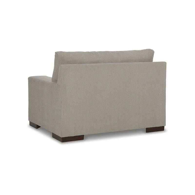 Grand fauteuil d'appoint avec base plateforme et coussins réversibles – Neutre