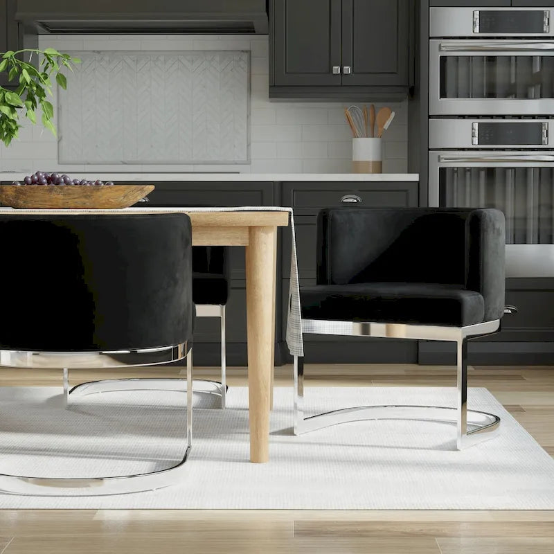 Contemporary Wingback Dining Chair – Upholstered Accent Seat