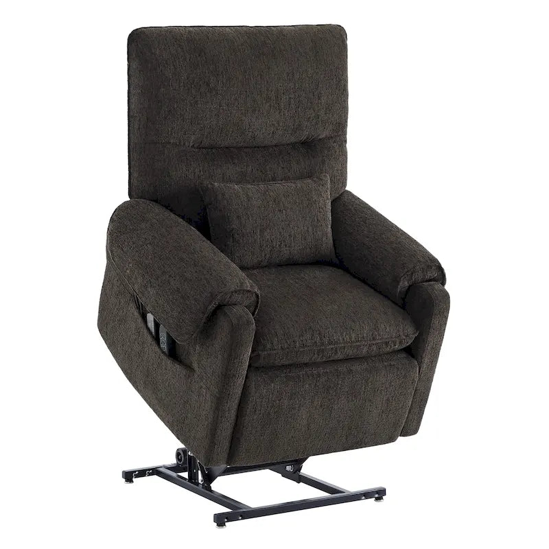 Infinite-Position Power Lift Recliner with Heat & Massage – Chenille Fabric