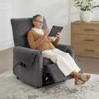 Fauteuil releveur inclinable électrique multiposition avec chaleur et massage – Tissu chenille