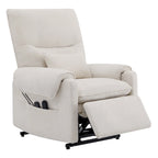 Fauteuil releveur inclinable électrique multiposition avec chaleur et massage – Tissu chenille