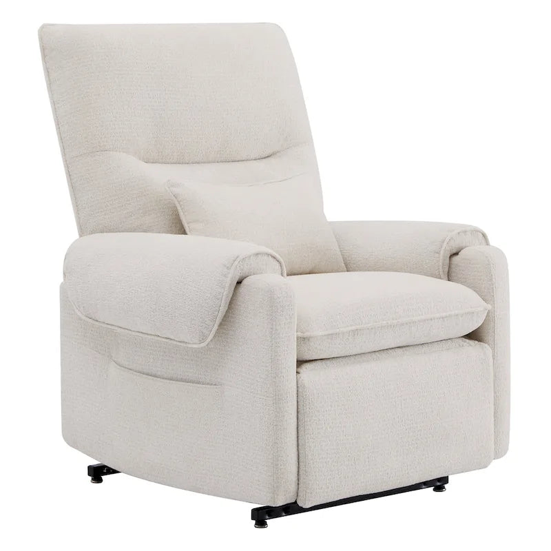 Fauteuil releveur inclinable électrique multiposition avec chaleur et massage – Tissu chenille