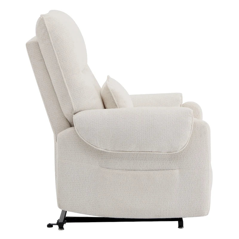 Fauteuil releveur inclinable électrique multiposition avec chaleur et massage – Tissu chenille