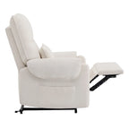 Fauteuil releveur inclinable électrique multiposition avec chaleur et massage – Tissu chenille