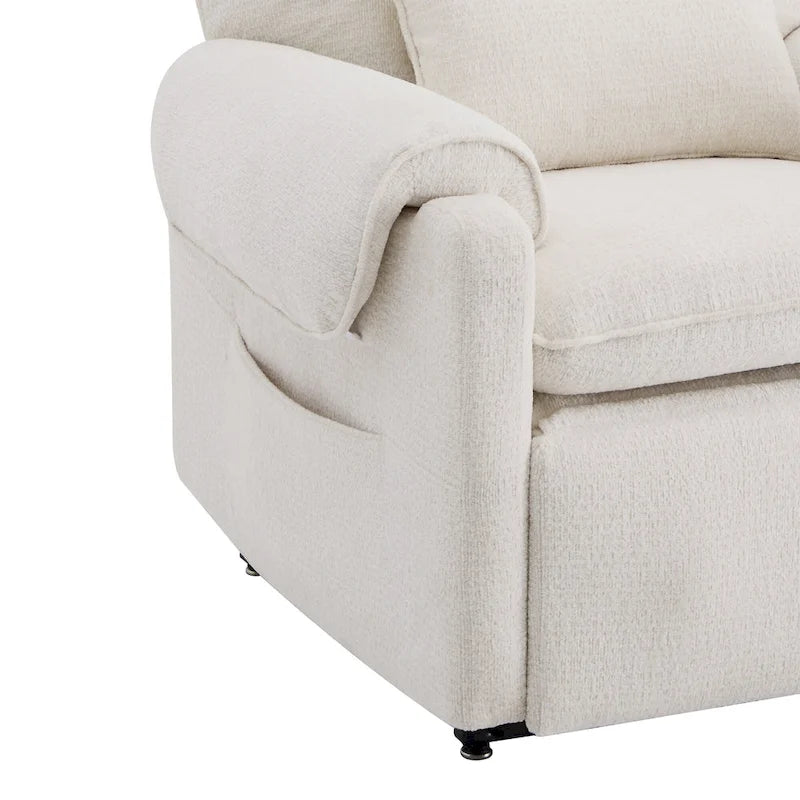 Fauteuil releveur inclinable électrique multiposition avec chaleur et massage – Tissu chenille