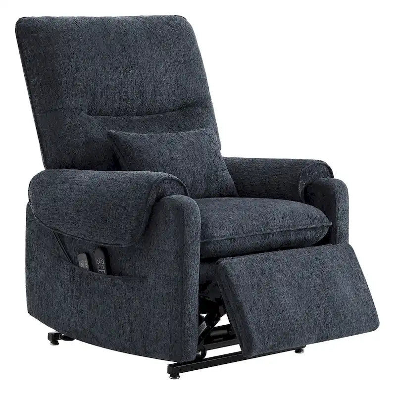 Fauteuil releveur inclinable électrique multiposition avec chaleur et massage – Tissu chenille