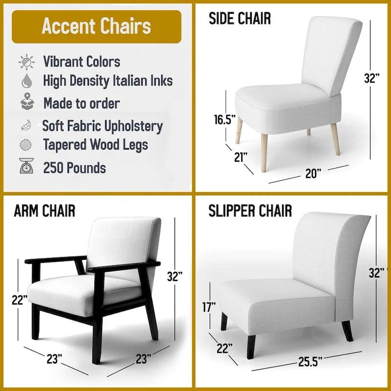 Fauteuil d'appoint capitonné floral en vitrail blanc – Cadre en bois d'hévéa