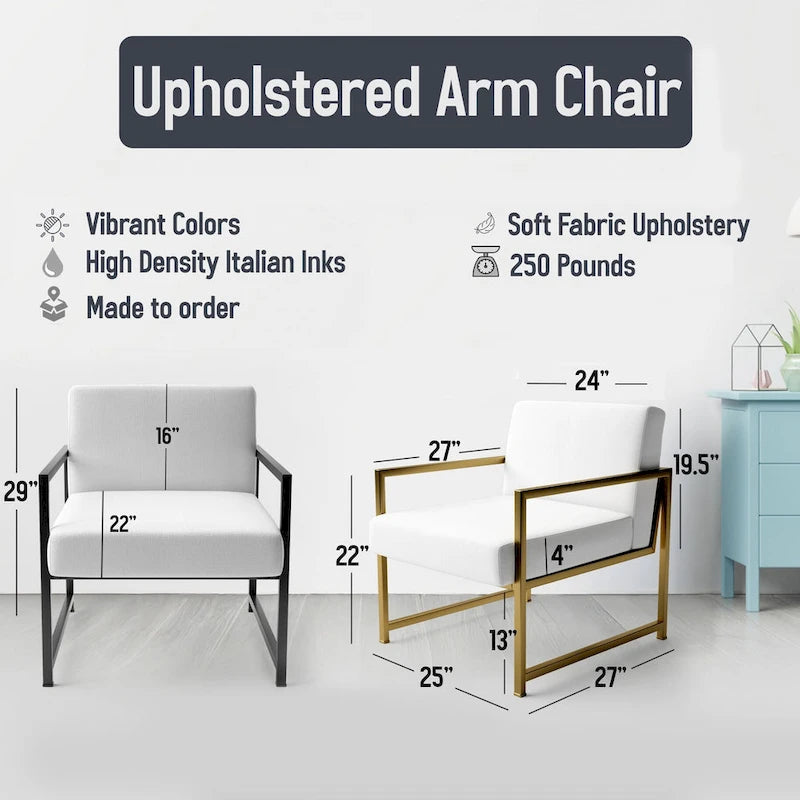 Fauteuil d'appoint capitonné floral en vitrail blanc – Cadre en bois d'hévéa