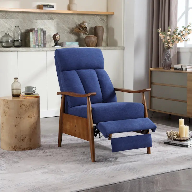 Adjustable Recliner Lounge Armchair with Footrest – Linen, Leather or Microsuede