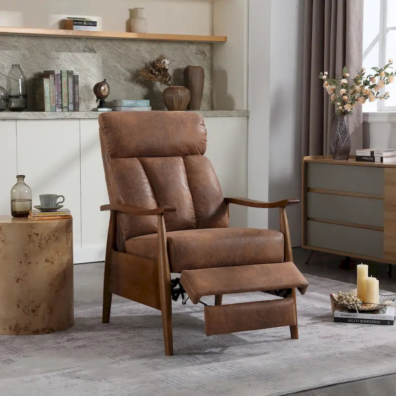 Adjustable Recliner Lounge Armchair with Footrest – Linen, Leather or Microsuede