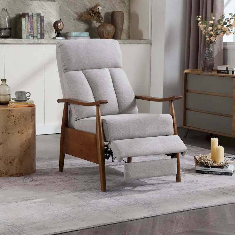 Adjustable Recliner Lounge Armchair with Footrest – Linen, Leather or Microsuede