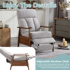 Adjustable Recliner Lounge Armchair with Footrest – Linen, Leather or Microsuede
