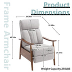 Adjustable Recliner Lounge Armchair with Footrest – Linen, Leather or Microsuede
