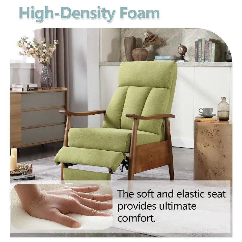 Adjustable Recliner Lounge Armchair with Footrest – Linen, Leather or Microsuede
