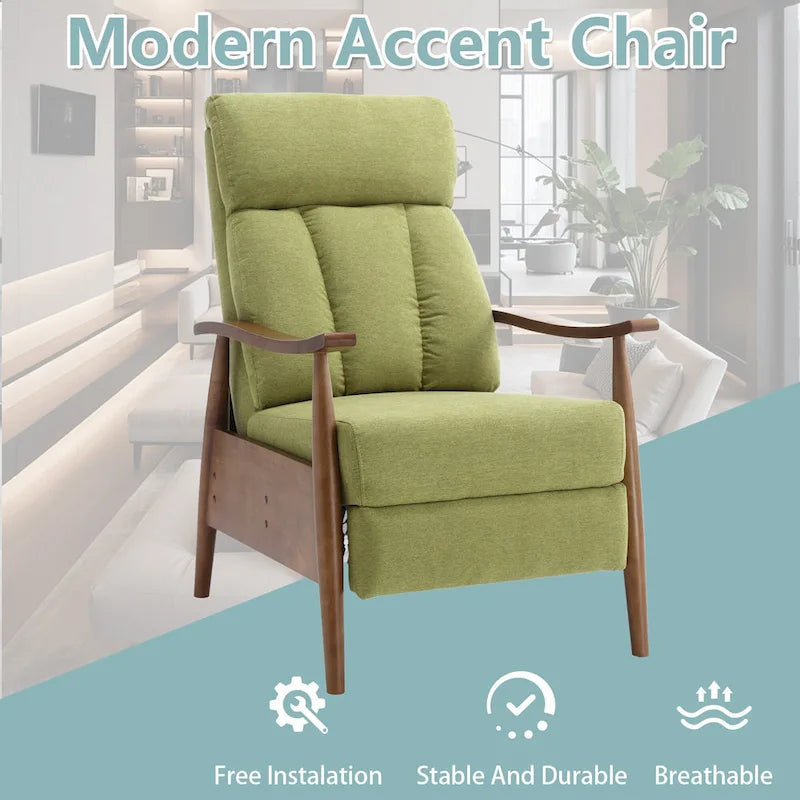 Adjustable Recliner Lounge Armchair with Footrest – Linen, Leather or Microsuede