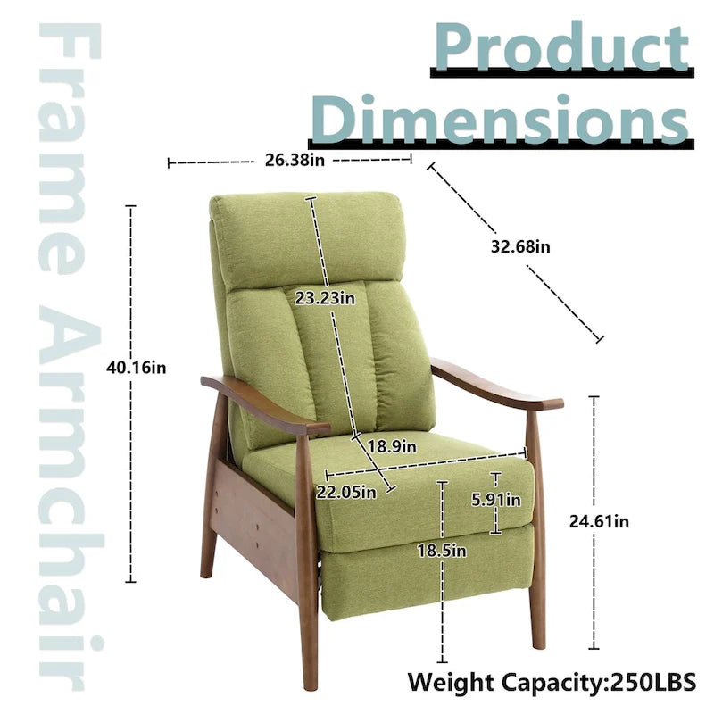 Adjustable Recliner Lounge Armchair with Footrest – Linen, Leather or Microsuede