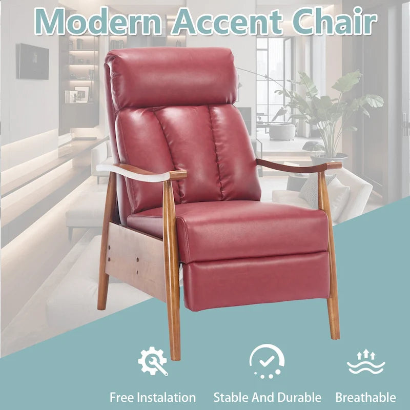 Adjustable Recliner Lounge Armchair with Footrest – Linen, Leather or Microsuede