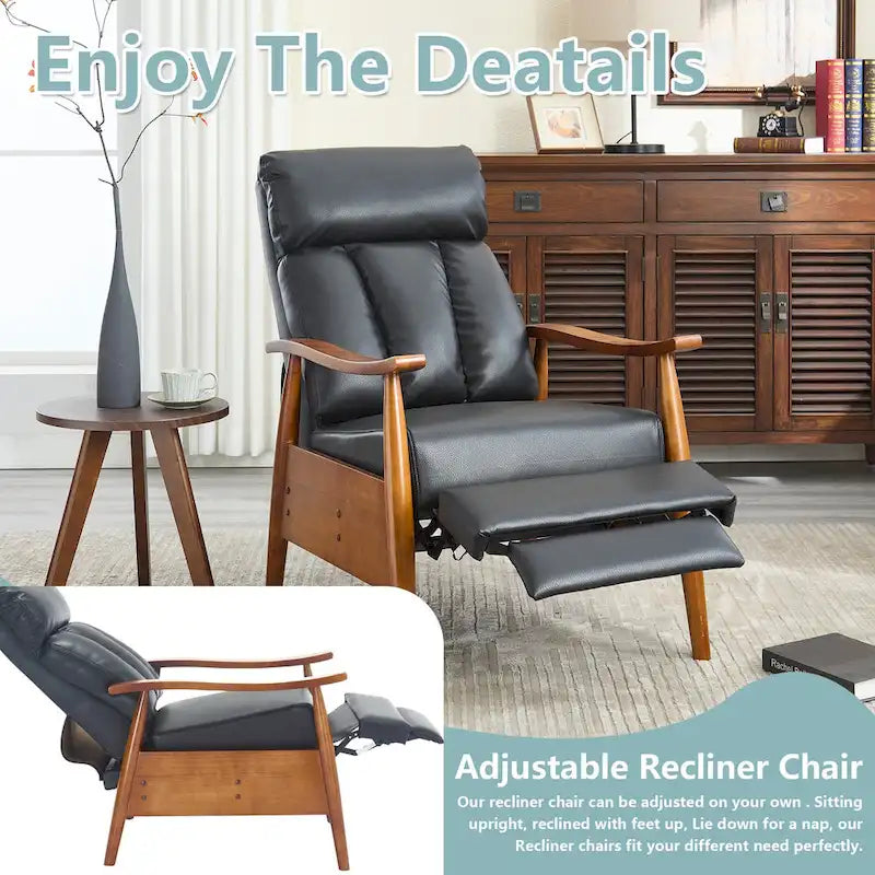 Adjustable Recliner Lounge Armchair with Footrest – Linen, Leather or Microsuede