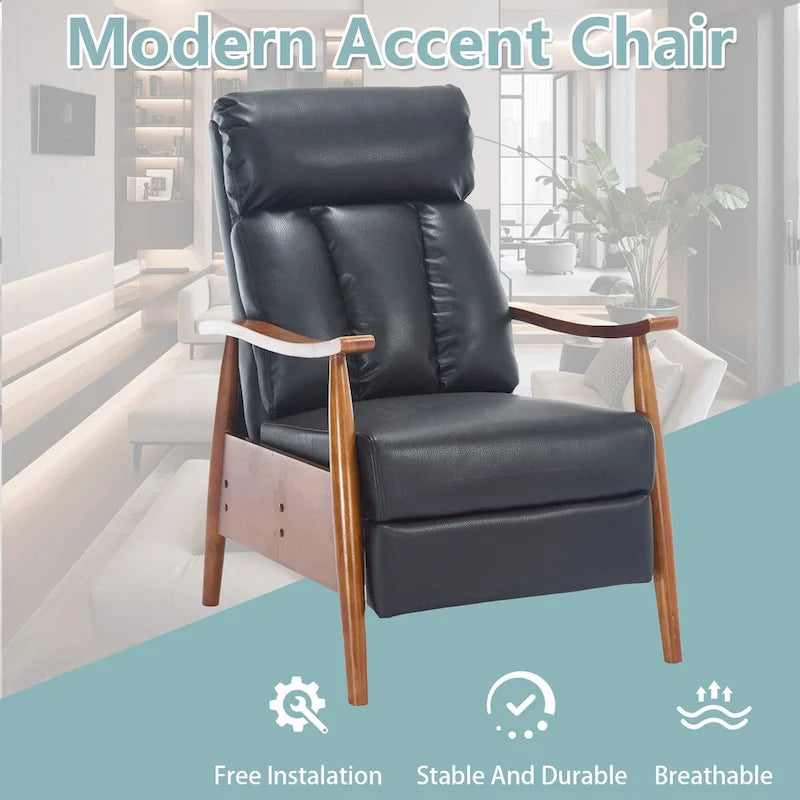 Adjustable Recliner Lounge Armchair with Footrest – Linen, Leather or Microsuede