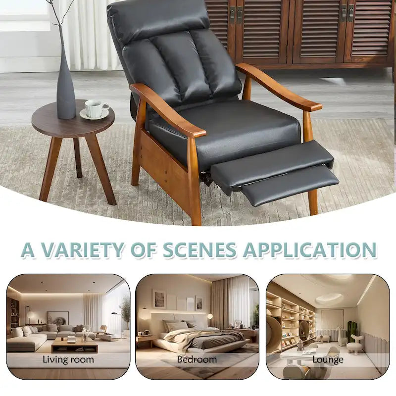Adjustable Recliner Lounge Armchair with Footrest – Linen, Leather or Microsuede