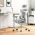 Fauteuil de bureau ergonomique avec support lombaire auto-adaptatif et accoudoirs 3D – Noir