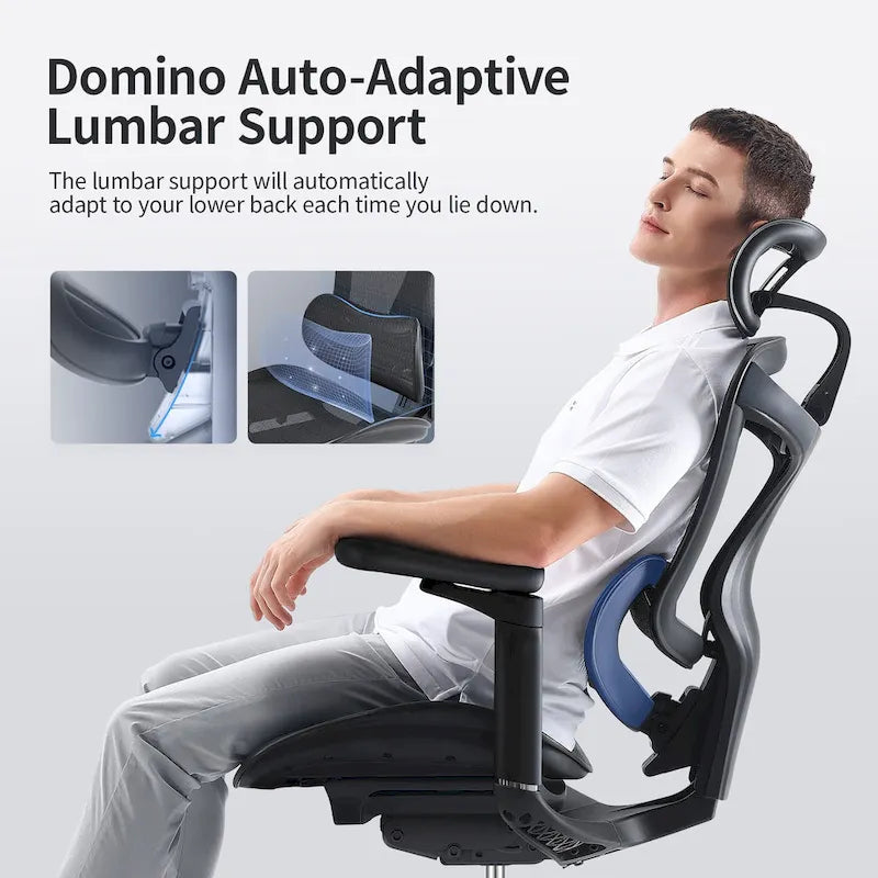 Ergonomic Office Chair with Auto-Adaptive Lumbar & 3D Armrests – Black