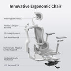 Fauteuil de bureau ergonomique avec support lombaire auto-adaptatif et accoudoirs 3D – Noir