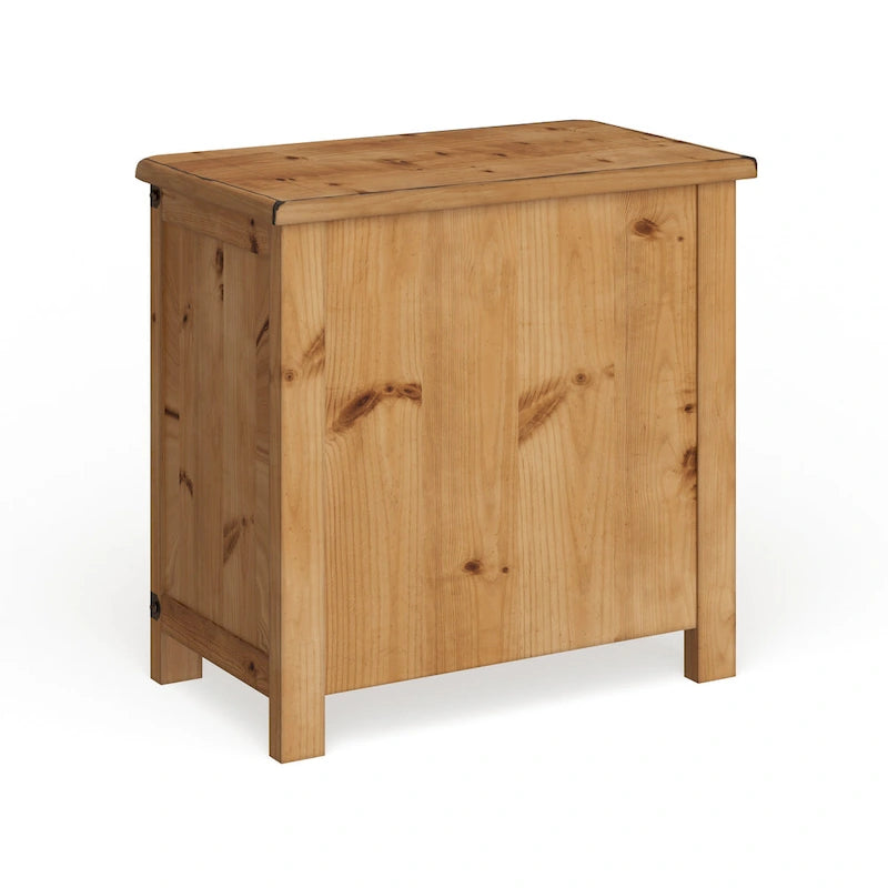 Country Wood 3-Drawer Nightstand with Built-In USB & Power Outlet