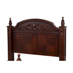 King Size Poster Bed in Deep Cherry Finish with Carved Accents – 70" High Posts
