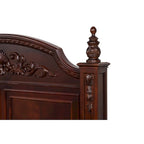 King Size Poster Bed in Deep Cherry Finish with Carved Accents – 70" High Posts