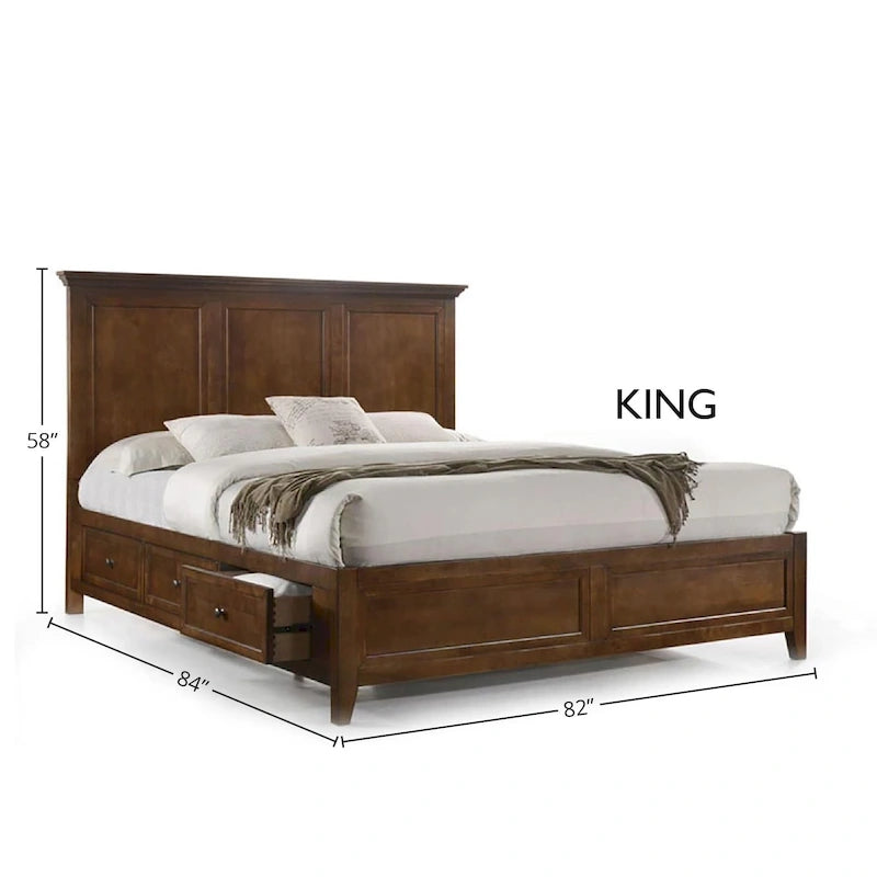 Transitional Storage Platform Bed with Cedar-Lined Drawers – Tuscan or White