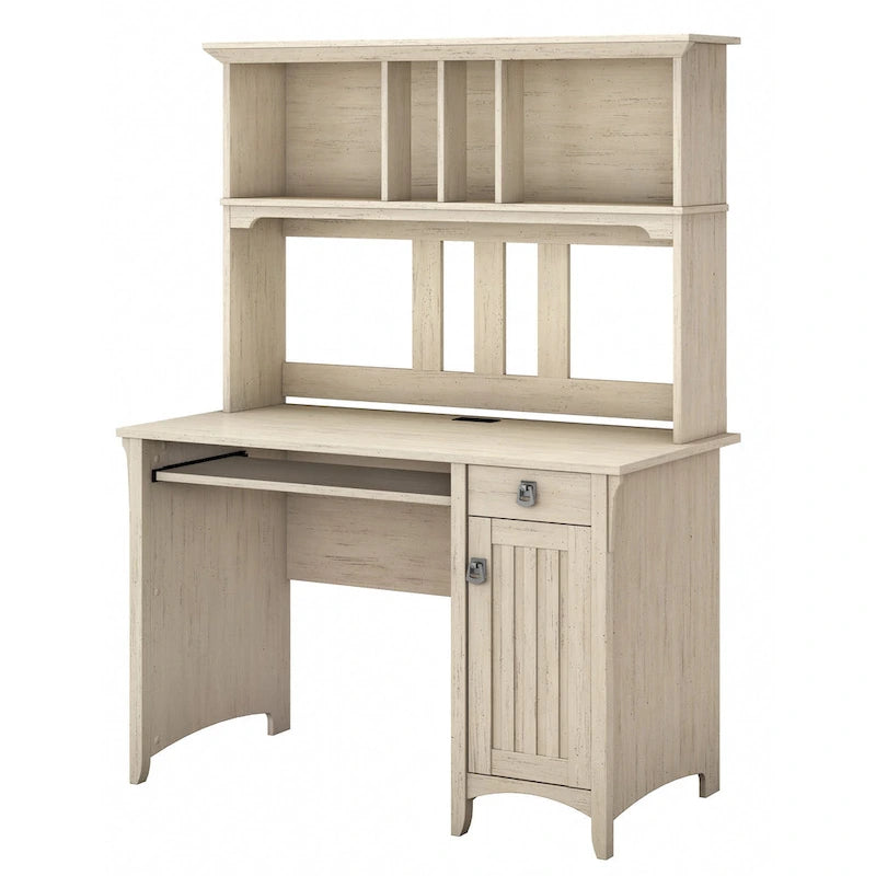 48W Small Computer Desk with Storage Hutch – Mission Style, 7 Finishes